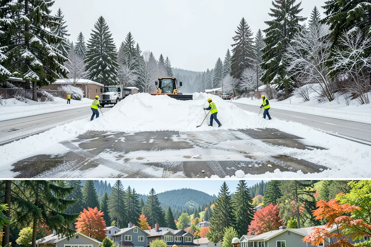 Business Park Snow Plowing in Fircrest, Pierce County, WA - Approve a seasonal plan before winter so every company in the park opens on time.