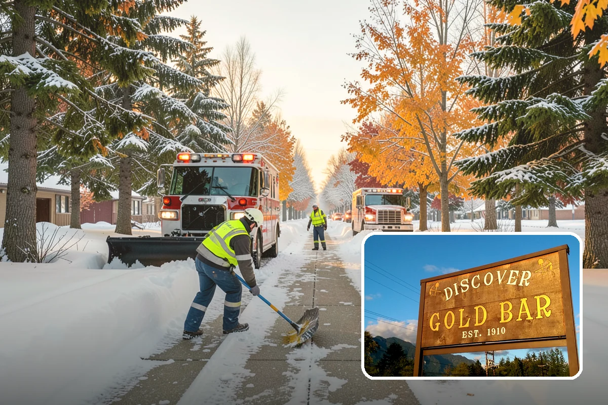 Business Park Snow Plowing in Gold Bar, Snohomish County, WA - Internal roads and every tenant lot cleared before the workday
