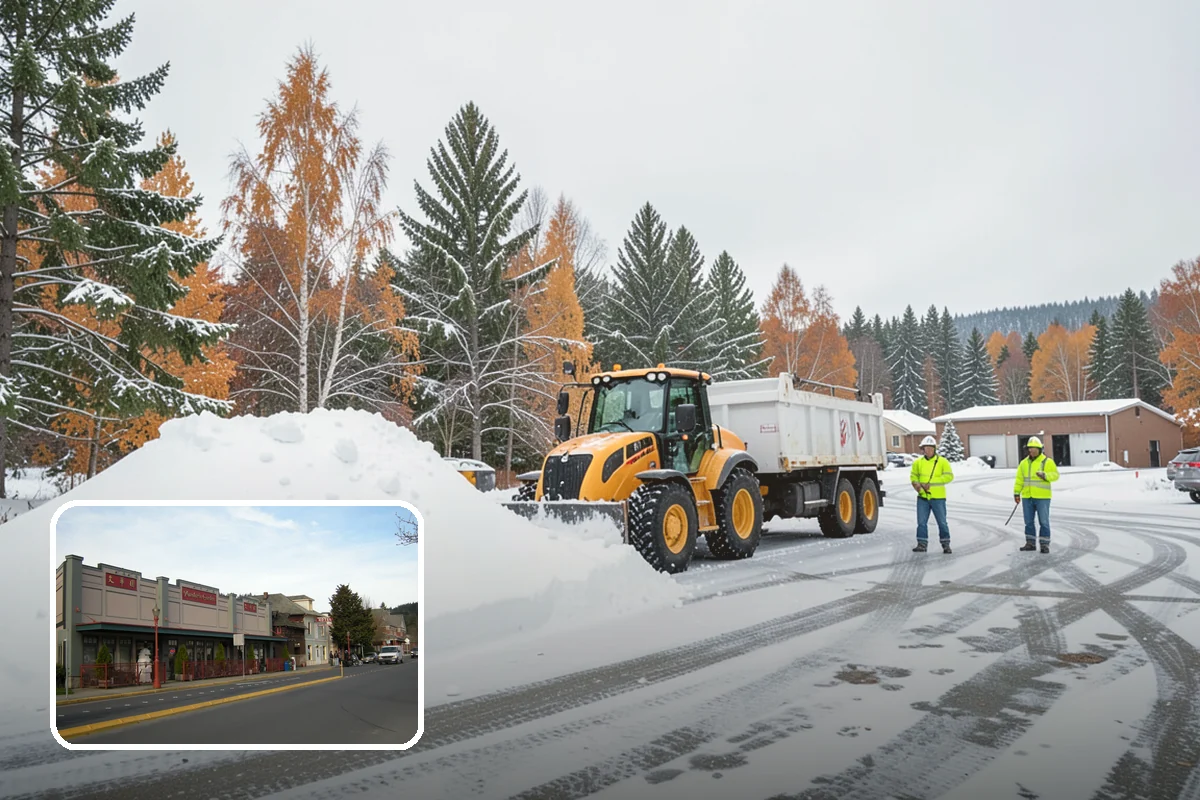 Business Park Snow Plowing in Issaquah, King County, WA - Internal roads and every tenant lot cleared before the workday