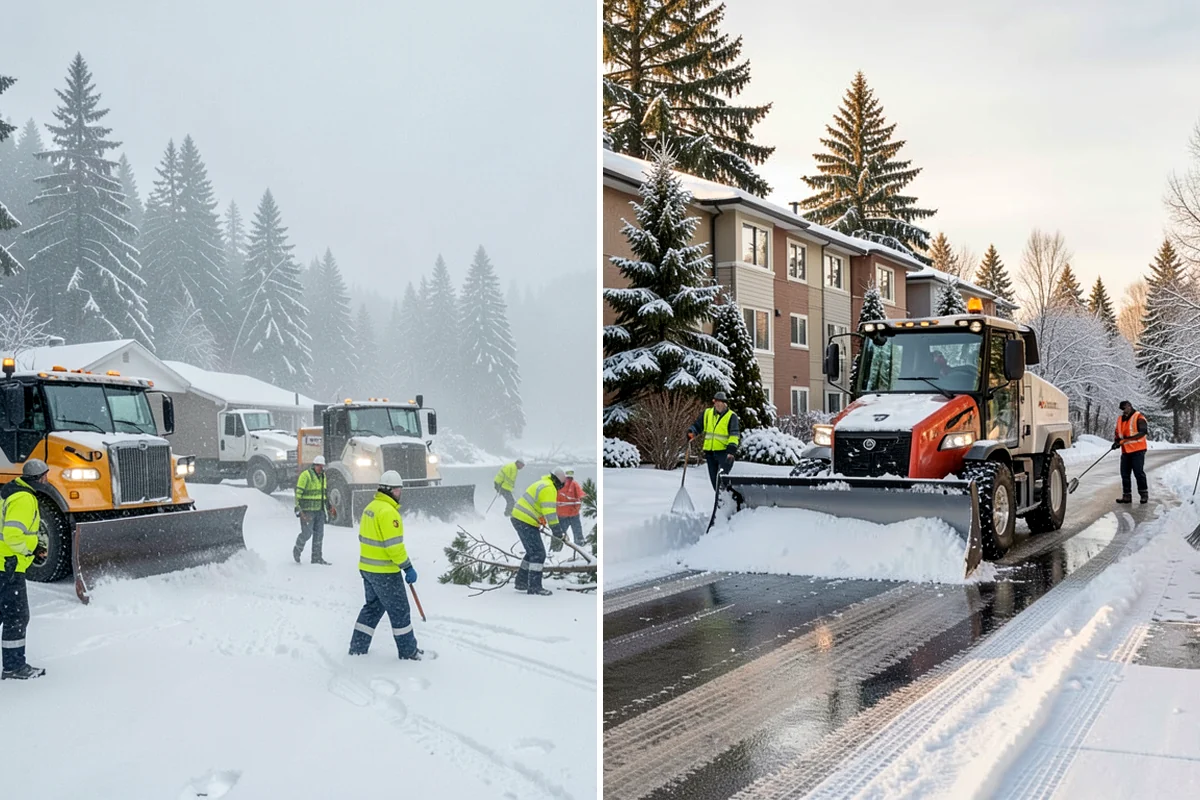Business Park Snow Plowing in Kenmore, King County, WA - Map the internal roads, tenant lots, and building entrances with management