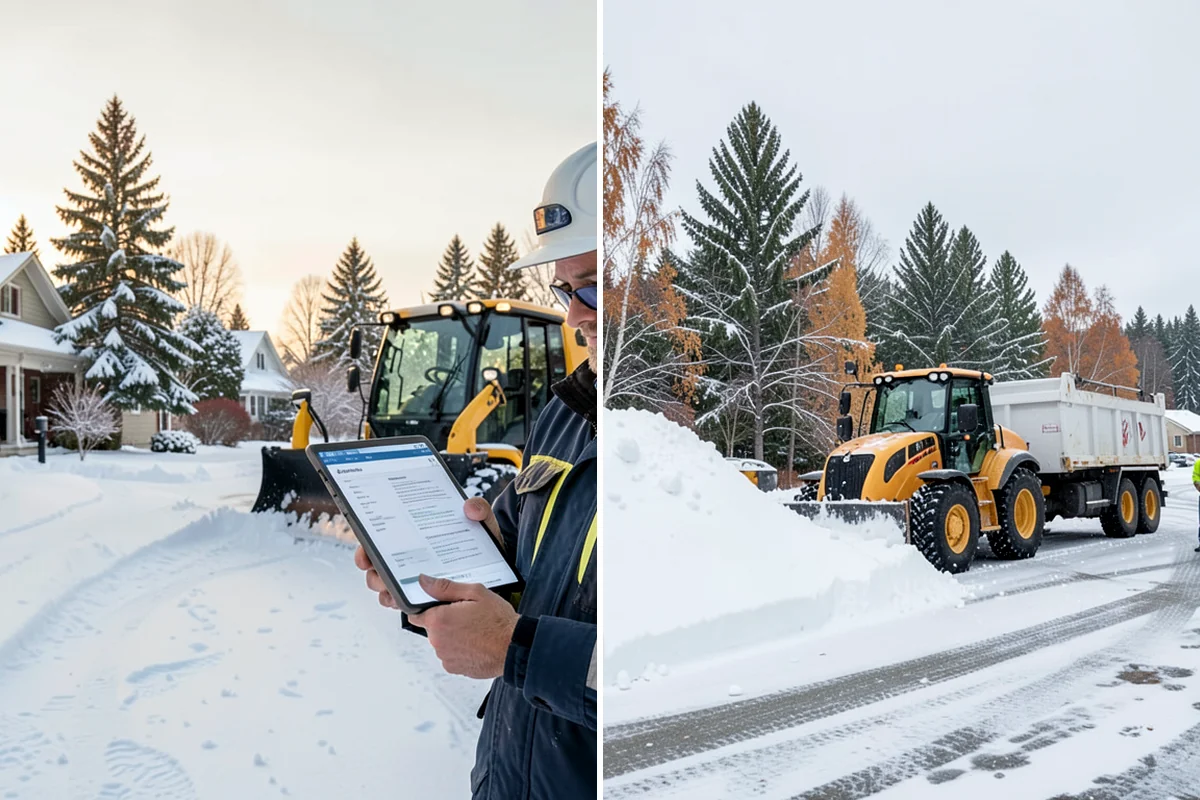 Business Park Snow Plowing in Lake Forest Park, King County, WA - Map the internal roads, tenant lots, and building entrances with management
