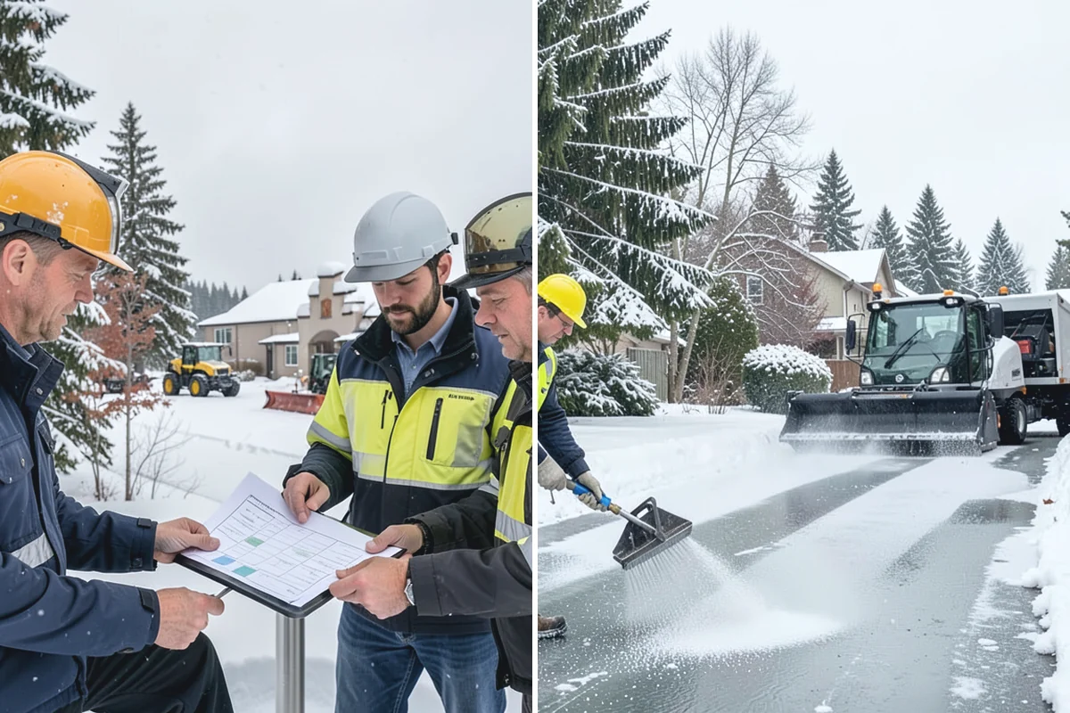 Business Park Snow Plowing in Marysville, Snohomish County, WA - Map the internal roads, tenant lots, and building entrances with management