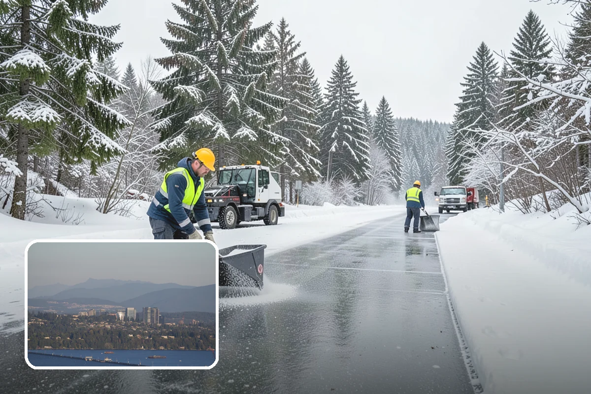 Business Park Snow Plowing in Medina, King County, WA - Internal roads and every tenant lot cleared before the workday