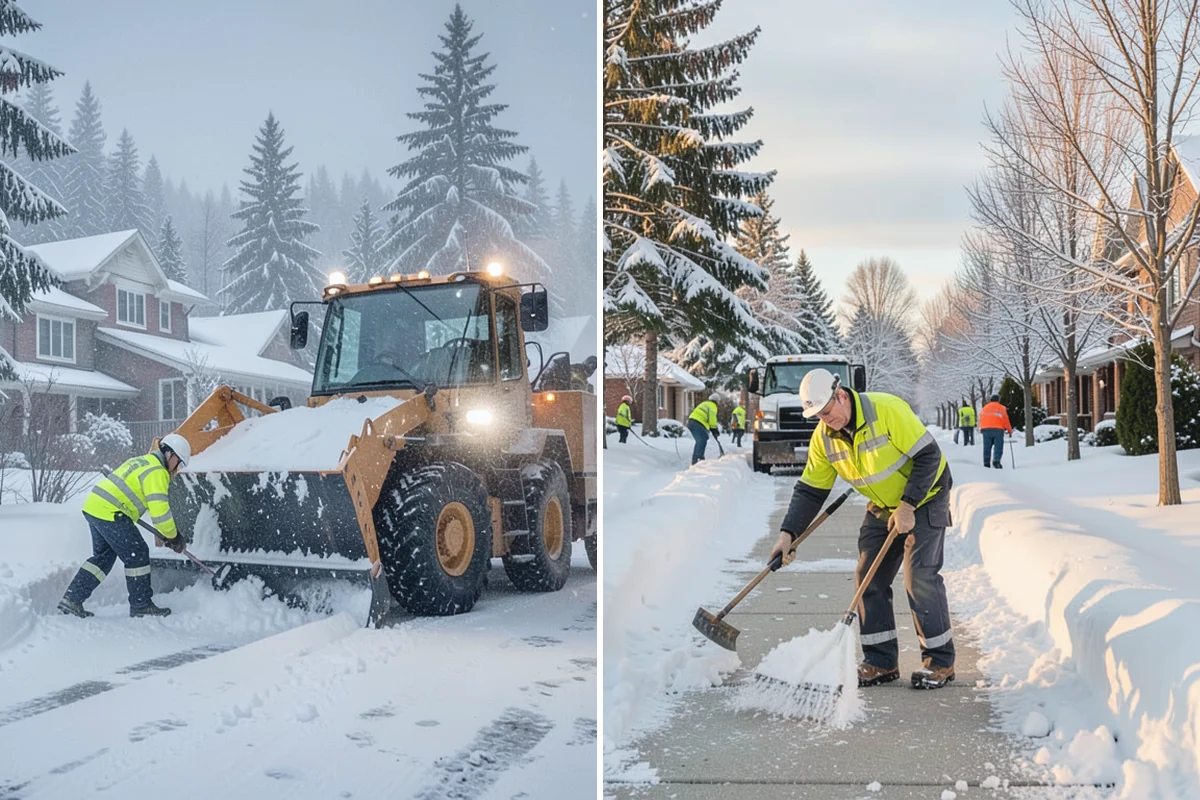 Business Park Snow Plowing in Medina, King County, WA - Map the internal roads, tenant lots, and building entrances with management