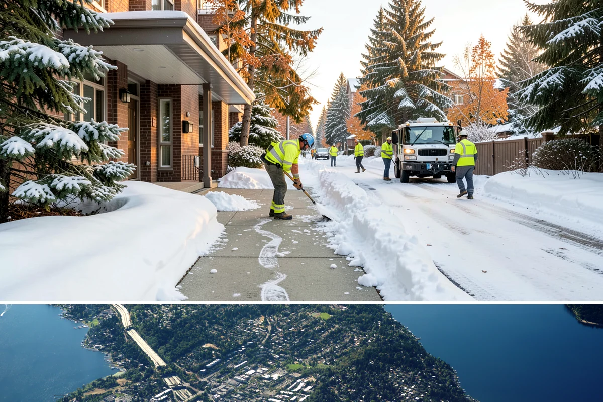 Business Park Snow Plowing in Mercer Island, King County, WA - Approve a seasonal plan before winter so every company in the park opens on time.