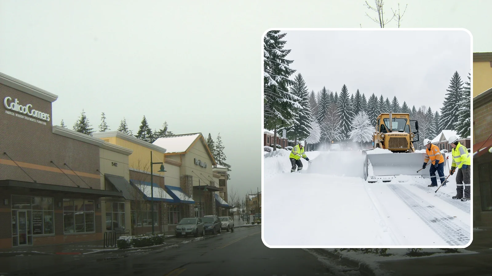 Business Park Snow Plowing in Mill Creek, Snohomish County, WA - We plow business park roads, shared lots, and multiple building entrances so every tenant company opens on time.