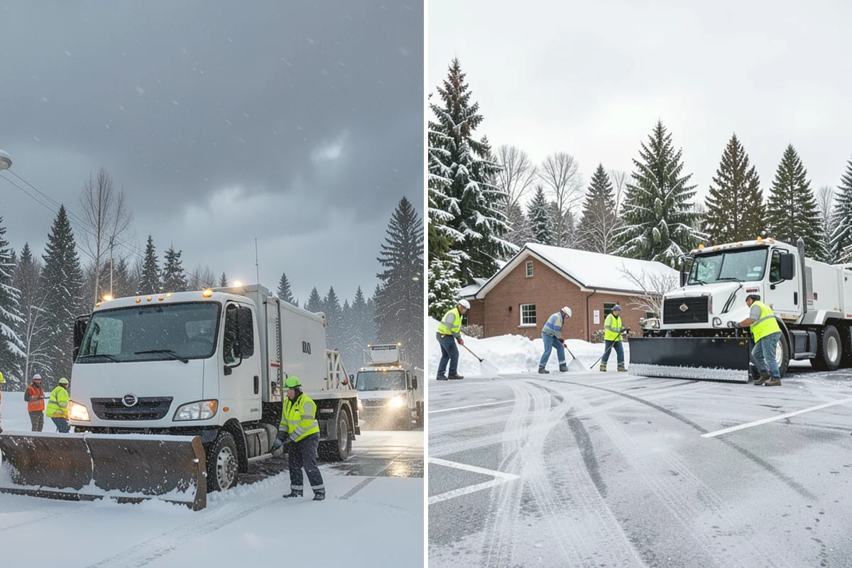 Business Park Snow Plowing in Monroe, Snohomish County, WA - Map the internal roads, tenant lots, and building entrances with management