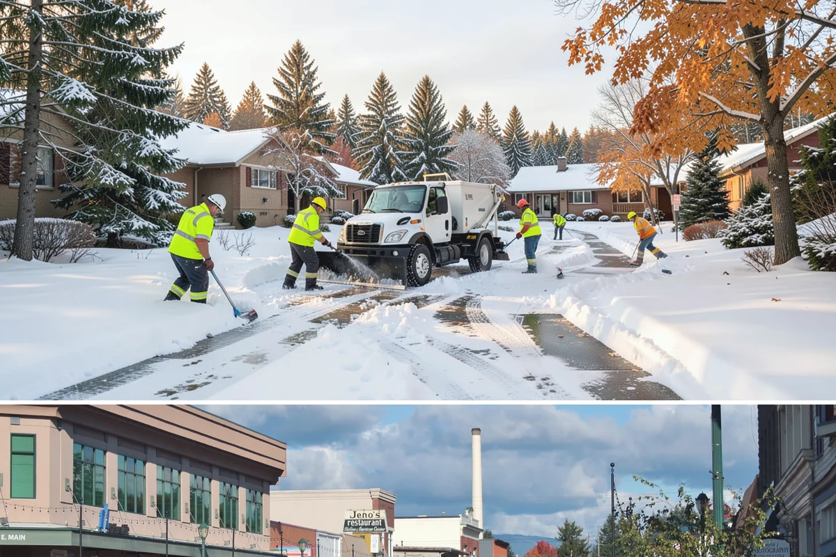 Business Park Snow Plowing in Monroe, Snohomish County, WA - Approve a seasonal plan before winter so every company in the park opens on time.