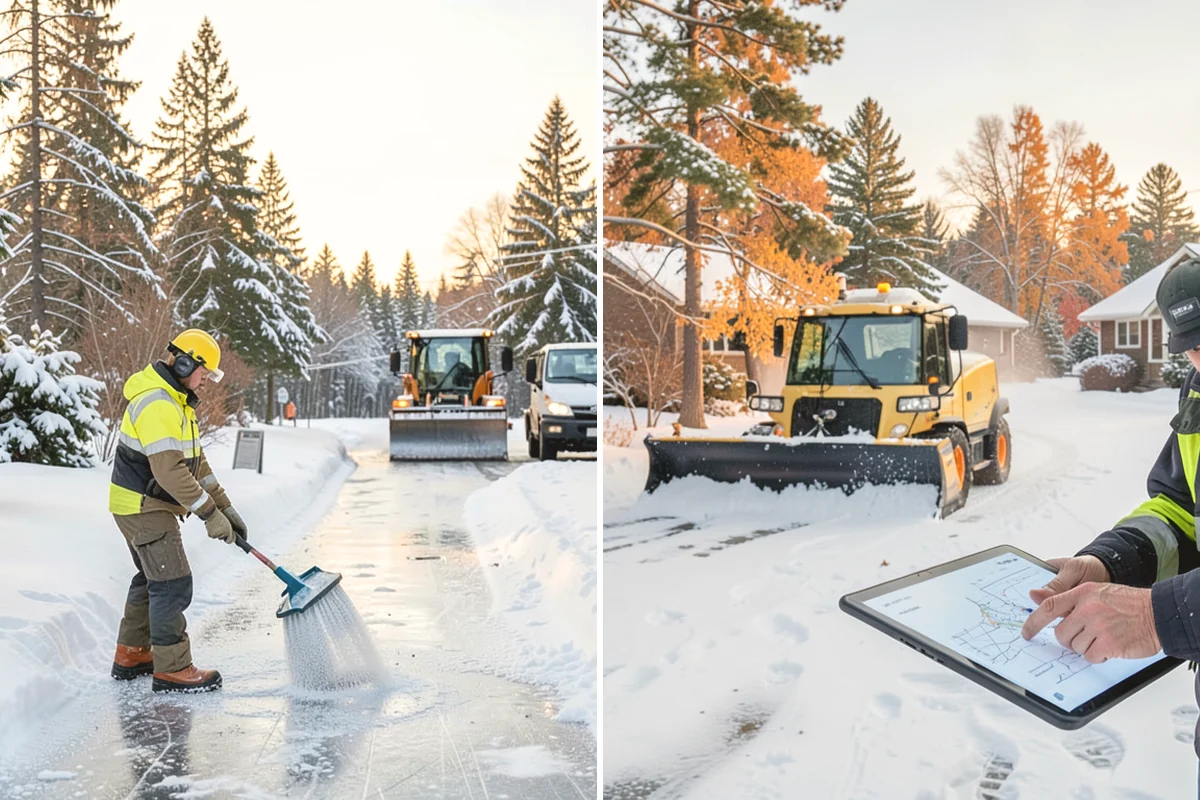 Business Park Snow Plowing in Oak Harbor, Island County, WA - Map the internal roads, tenant lots, and building entrances with management