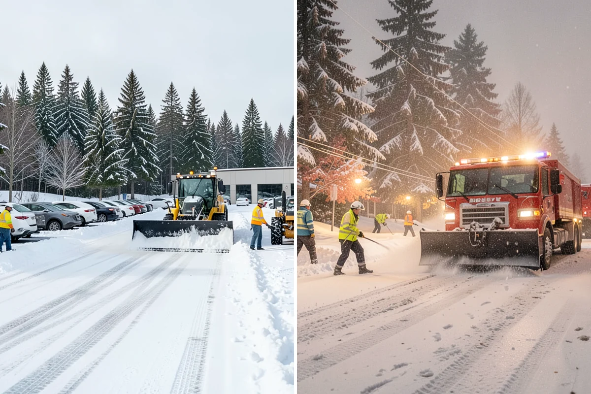 Business Park Snow Plowing in SeaTac, King County, WA - Map the internal roads, tenant lots, and building entrances with management