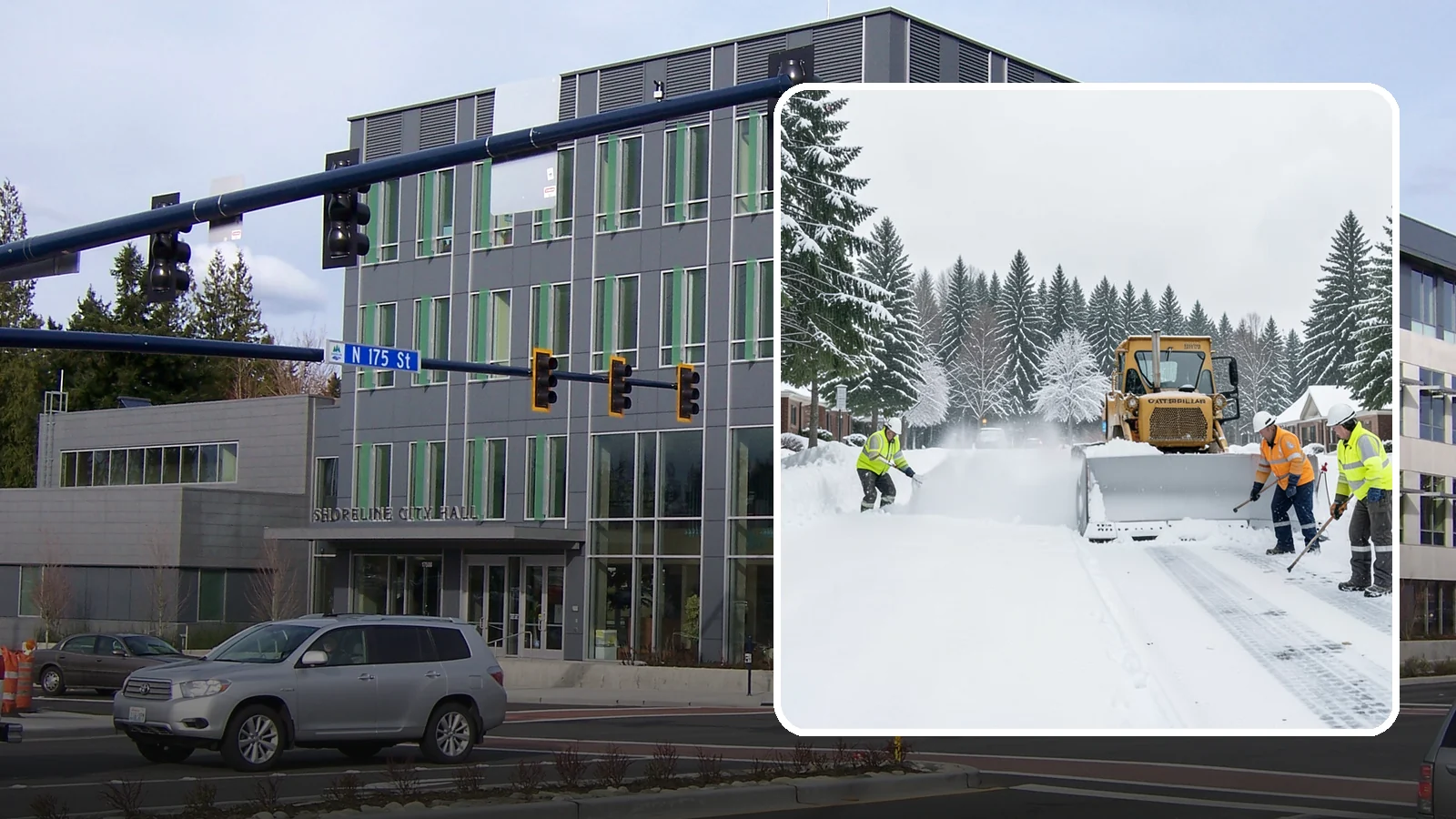 Business Park Snow Plowing in Shoreline, King County, WA - We plow business park roads, shared lots, and multiple building entrances so every tenant company opens on time.