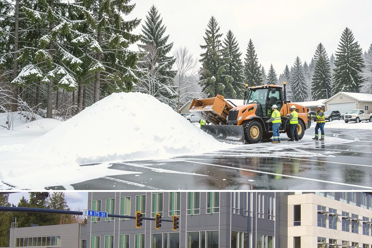 Business Park Snow Plowing in Shoreline, King County, WA - Approve a seasonal plan before winter so every company in the park opens on time.
