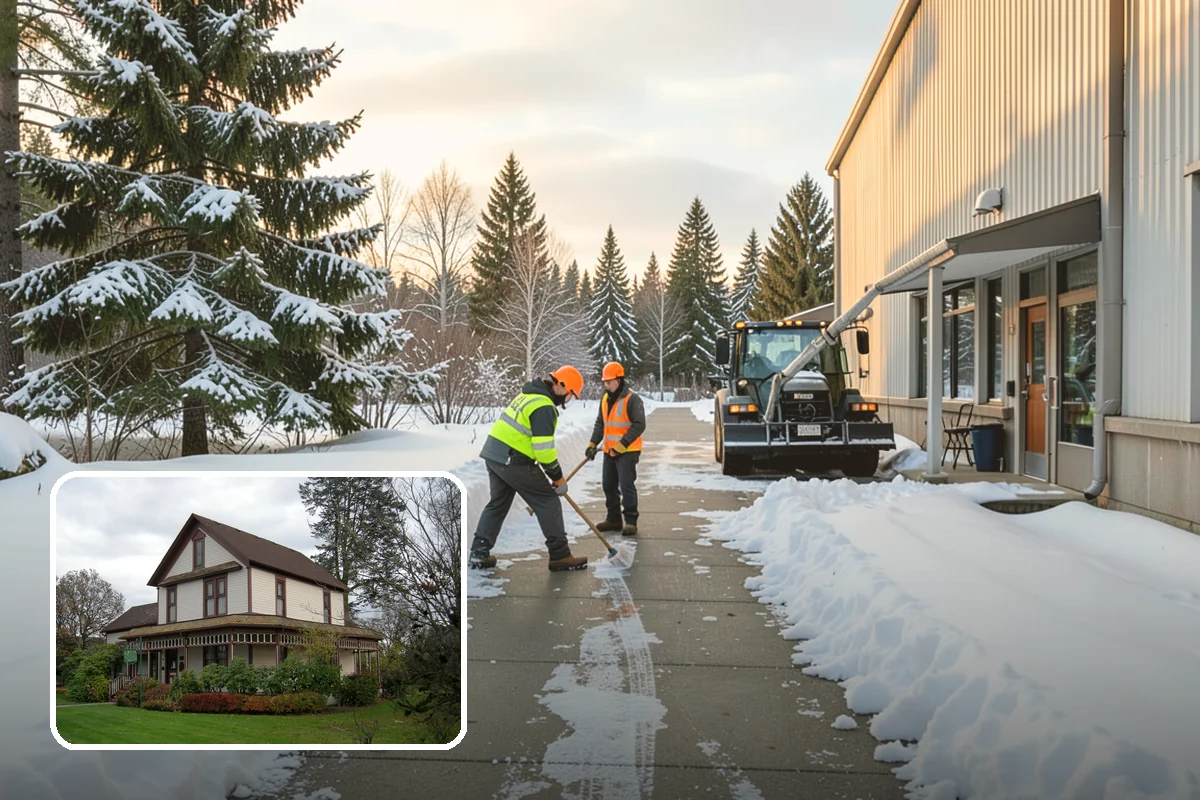 Business Park Snow Plowing in Sumner, Pierce County, WA - Internal roads and every tenant lot cleared before the workday