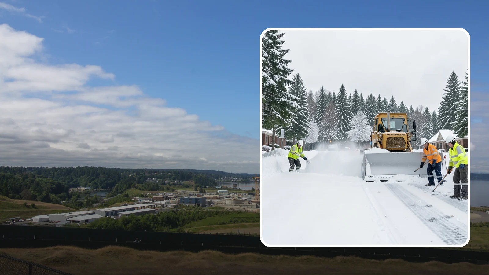 Business Park Snow Plowing in University Place, Pierce County, WA - We plow business park roads, shared lots, and multiple building entrances so every tenant company opens on time.