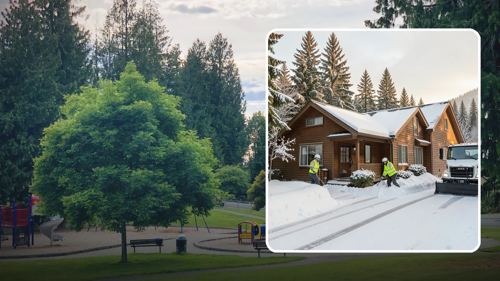 Cabin Snow Removal in Bonney Lake, Pierce County, WA - We clear access and rooflines for cabins and getaway homes in the Cascade foothills and passes where real snow accumulates.