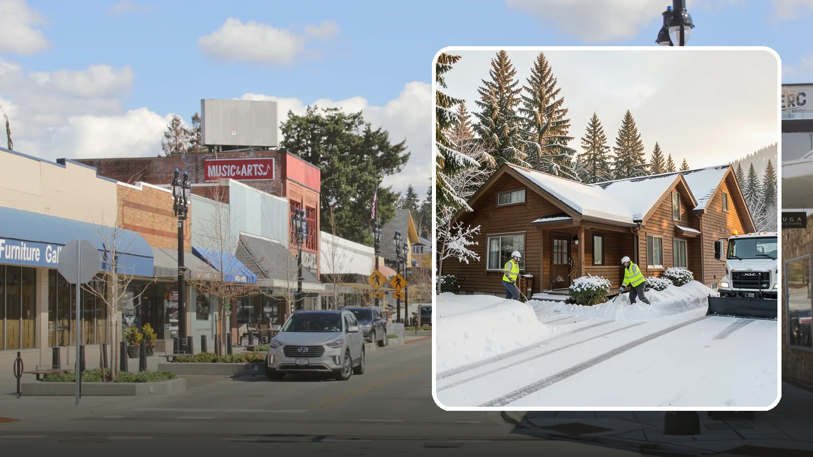 Cabin Snow Removal in Bothell, King County, WA - We clear access and rooflines for cabins and getaway homes in the Cascade foothills and passes where real snow accumulates.