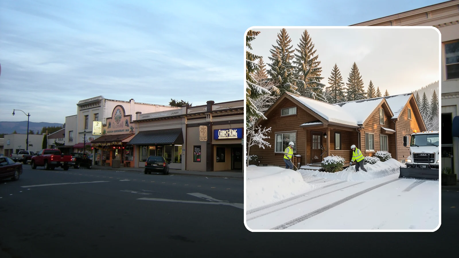 Cabin Snow Removal in Burlington, Skagit County, WA - We clear access and rooflines for cabins and getaway homes in the Cascade foothills and passes where real snow accumulates.