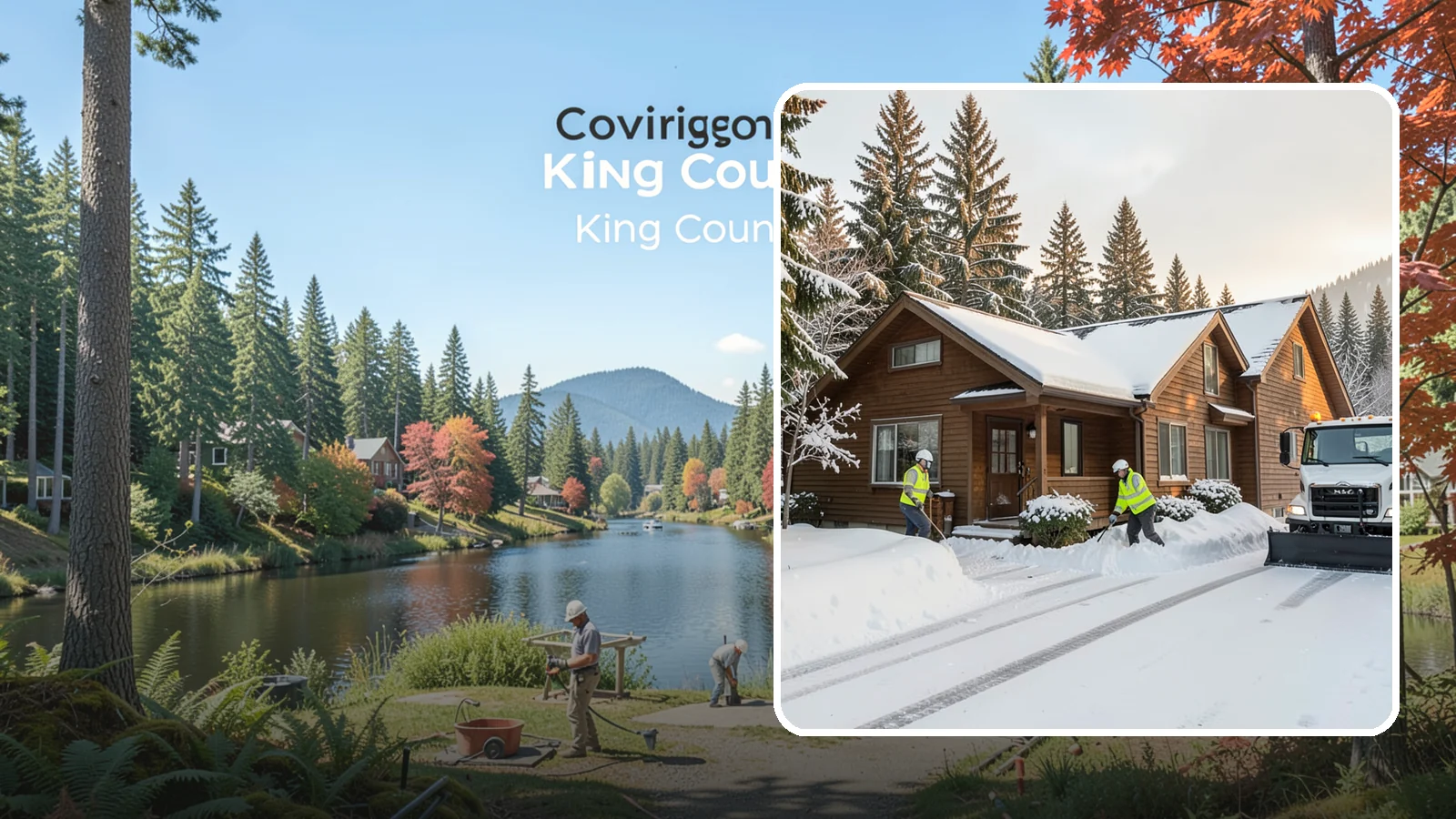 Cabin Snow Removal in Covington, King County, WA - We clear access and rooflines for cabins and getaway homes in the Cascade foothills and passes where real snow accumulates.