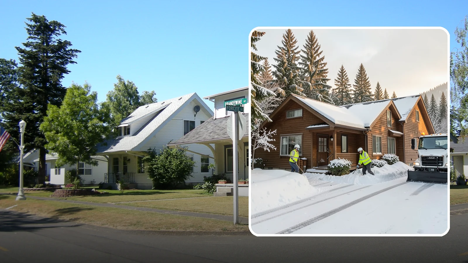 Cabin Snow Removal in DuPont, Pierce County, WA - We clear access and rooflines for cabins and getaway homes in the Cascade foothills and passes where real snow accumulates.