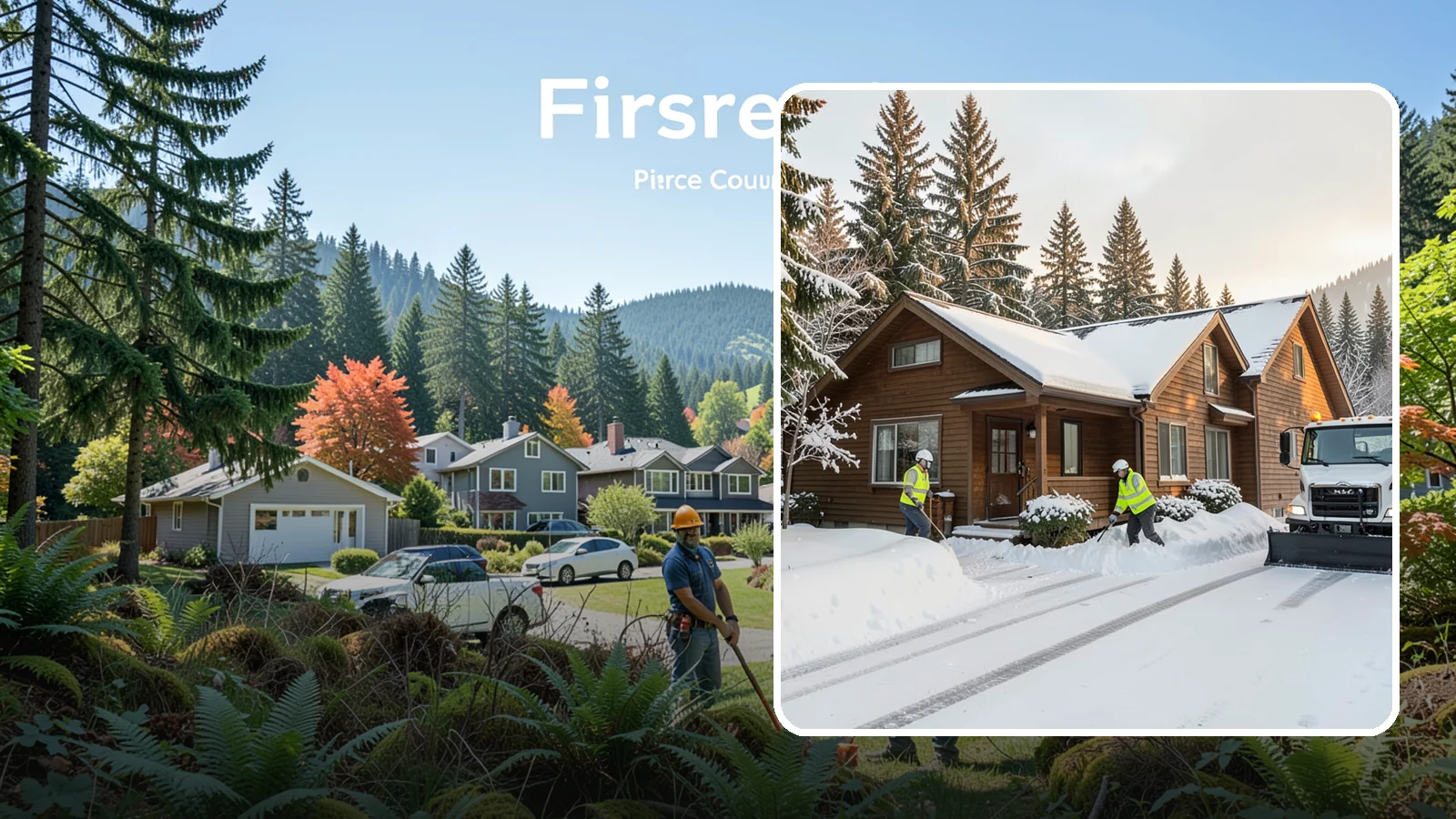 Cabin Snow Removal in Fircrest, Pierce County, WA - We clear access and rooflines for cabins and getaway homes in the Cascade foothills and passes where real snow accumulates.