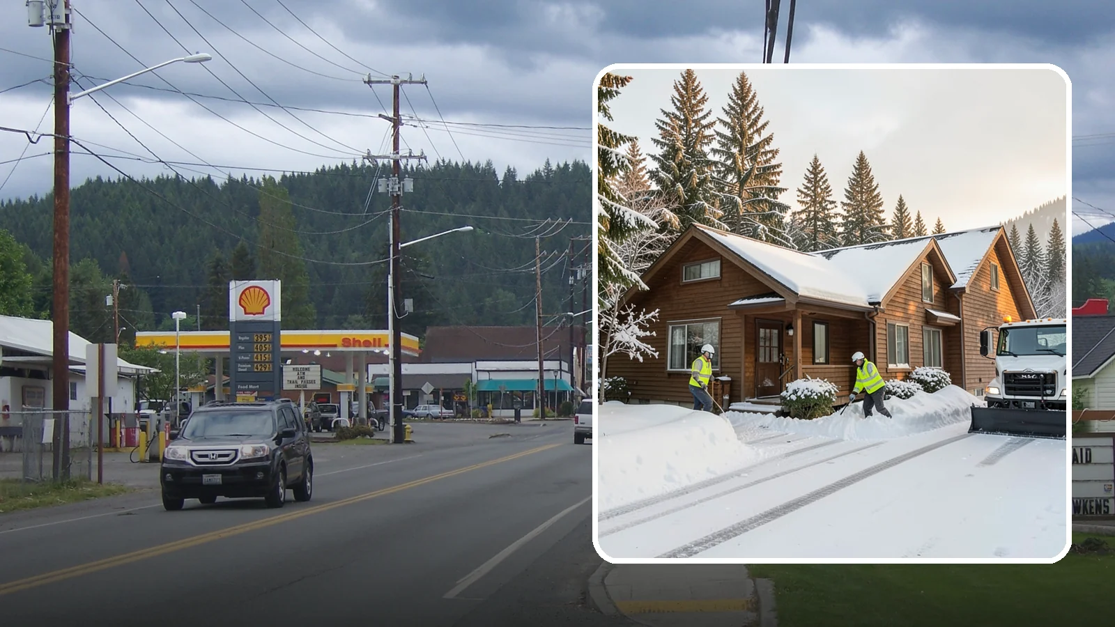 Cabin Snow Removal in Granite Falls, Snohomish County, WA - We clear access and rooflines for cabins and getaway homes in the Cascade foothills and passes where real snow accumulates.