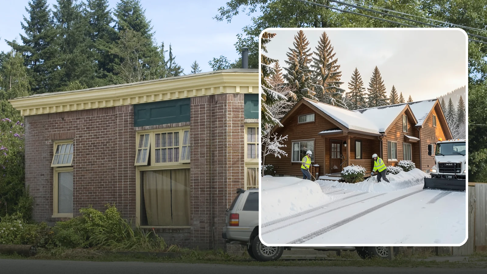 Cabin Snow Removal in Hamilton, Skagit County, WA - We clear access and rooflines for cabins and getaway homes in the Cascade foothills and passes where real snow accumulates.