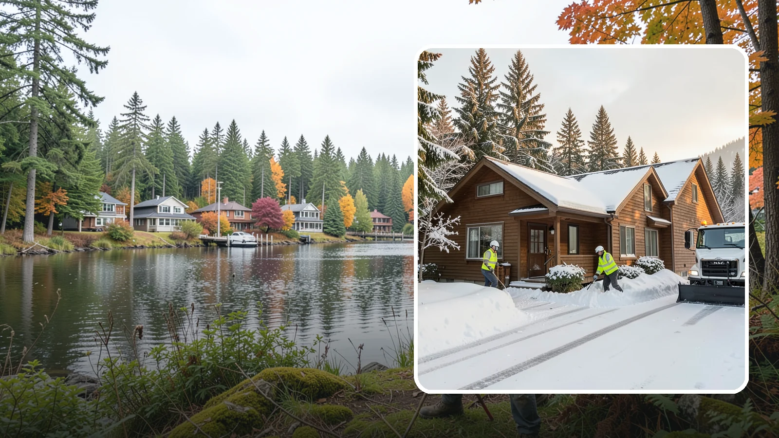 Cabin Snow Removal in La Conner, Skagit County, WA - We clear access and rooflines for cabins and getaway homes in the Cascade foothills and passes where real snow accumulates.