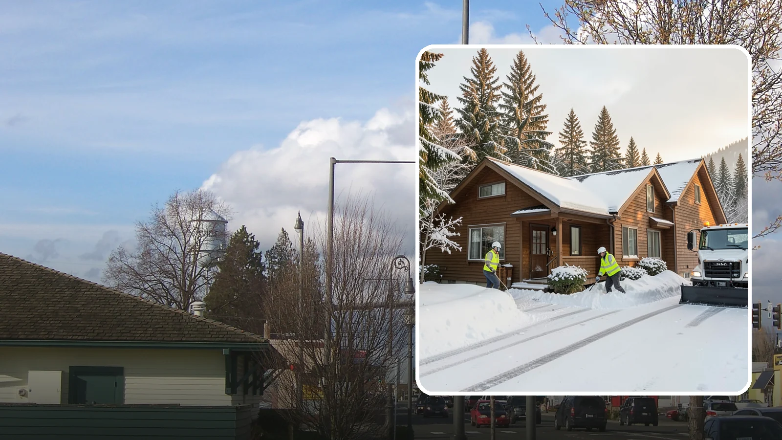 Cabin Snow Removal in Marysville, Snohomish County, WA - We clear access and rooflines for cabins and getaway homes in the Cascade foothills and passes where real snow accumulates.
