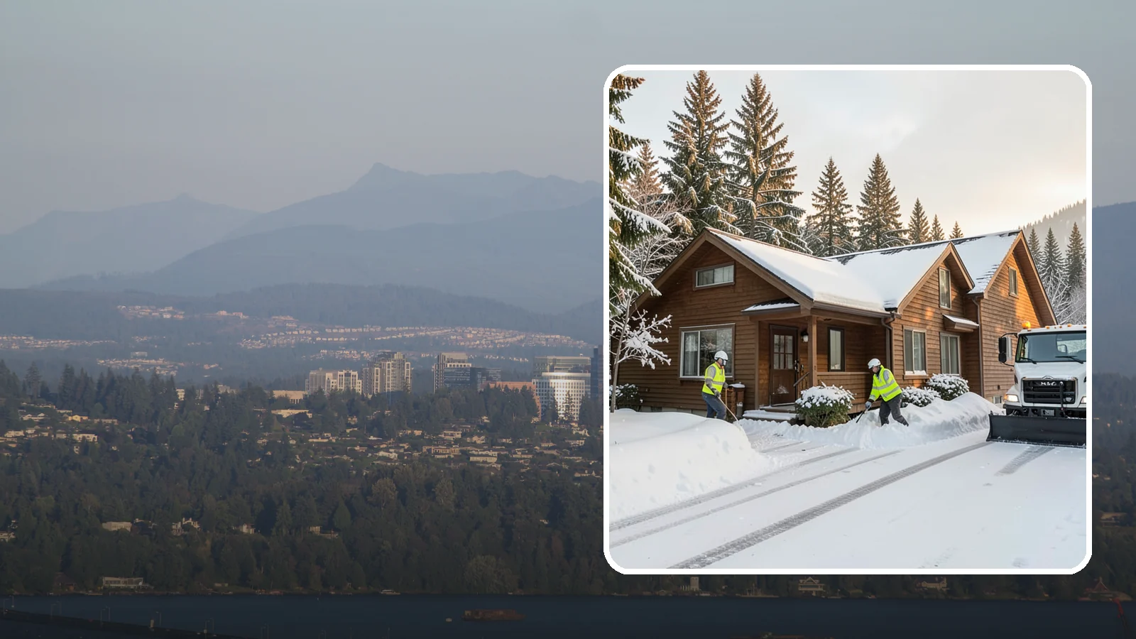 Cabin Snow Removal in Medina, King County, WA - We clear access and rooflines for cabins and getaway homes in the Cascade foothills and passes where real snow accumulates.