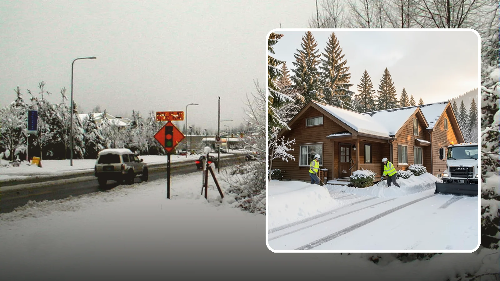 Cabin Snow Removal in Newcastle, King County, WA - We clear access and rooflines for cabins and getaway homes in the Cascade foothills and passes where real snow accumulates.