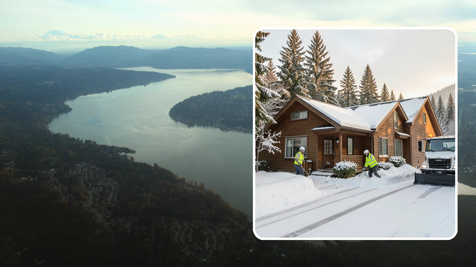 Cabin Snow Removal in Sammamish, King County, WA - We clear access and rooflines for cabins and getaway homes in the Cascade foothills and passes where real snow accumulates.