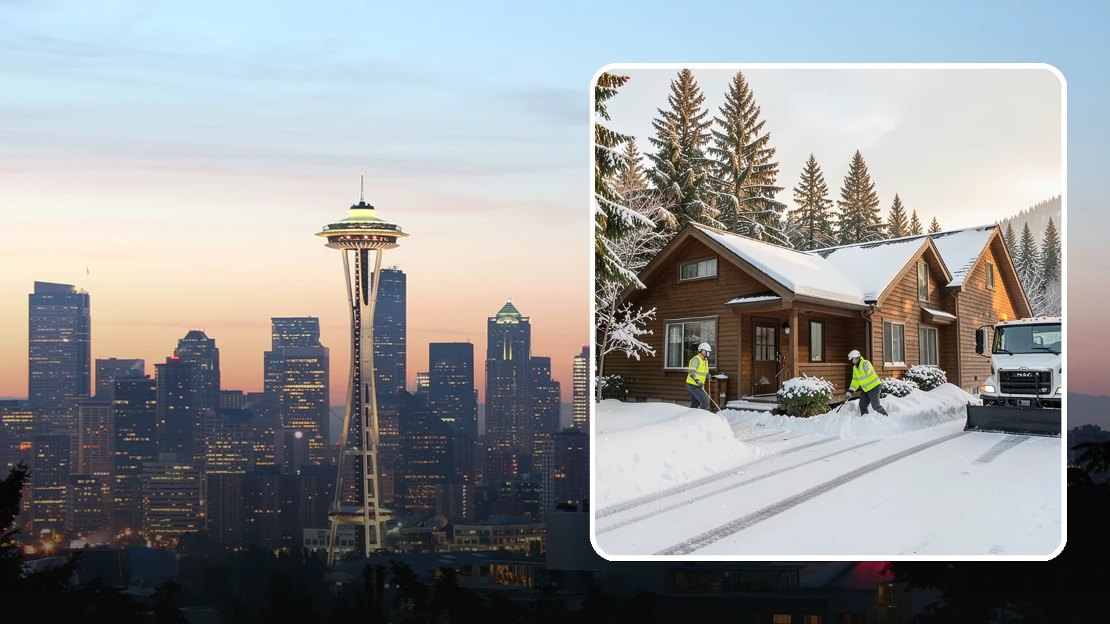 Cabin Snow Removal in Seattle, King County, WA - We clear access and rooflines for cabins and getaway homes in the Cascade foothills and passes where real snow accumulates.