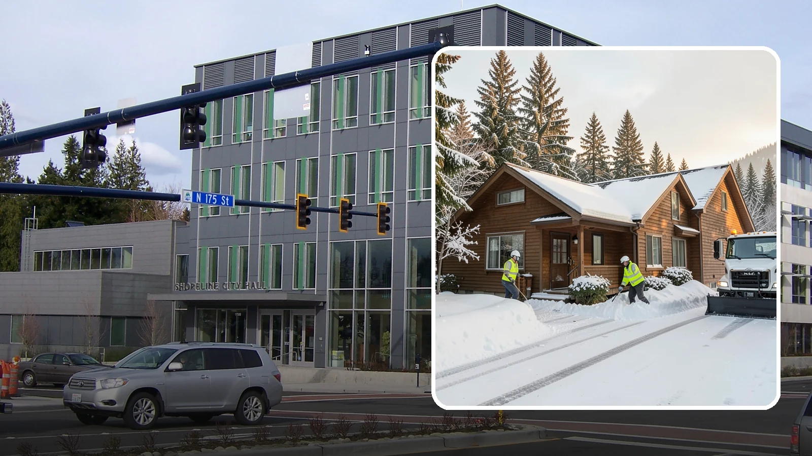 Cabin Snow Removal in Shoreline, King County, WA - We clear access and rooflines for cabins and getaway homes in the Cascade foothills and passes where real snow accumulates.