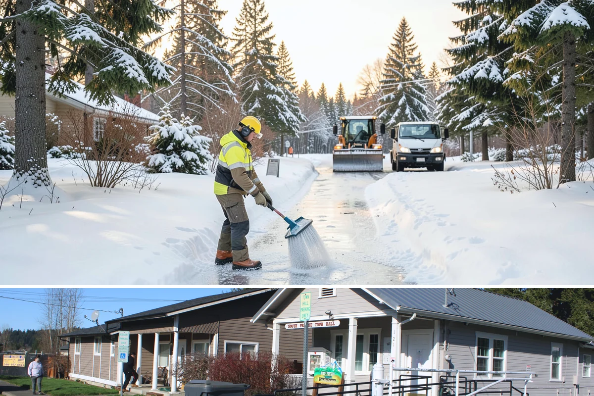Cabin Snow Removal in South Prairie, Pierce County, WA - Mountain and foothill cabins need attention throughout the snow season, which runs deeper and longer than the lowland winter...