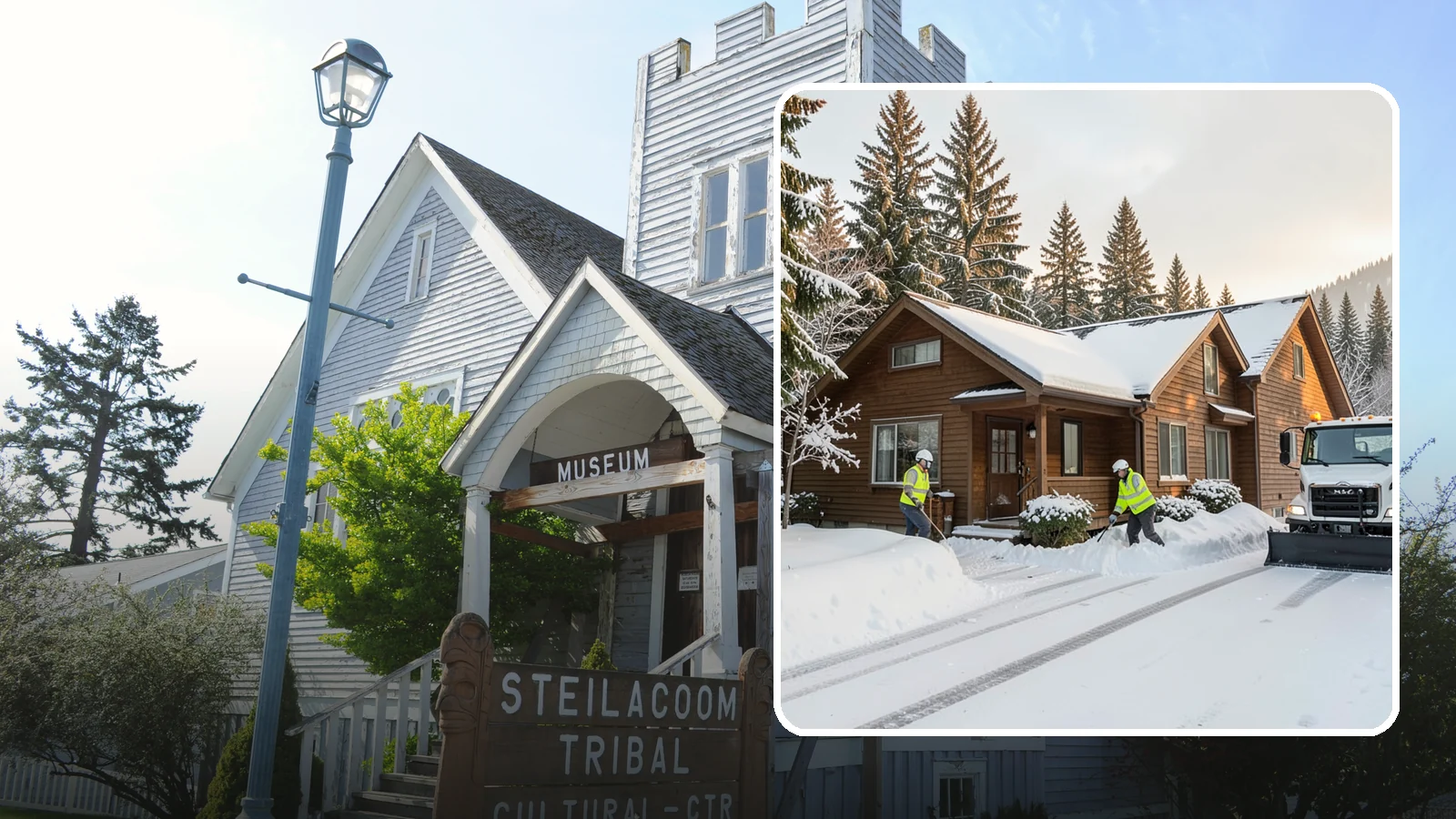 Cabin Snow Removal in Steilacoom, Pierce County, WA - We clear access and rooflines for cabins and getaway homes in the Cascade foothills and passes where real snow accumulates.