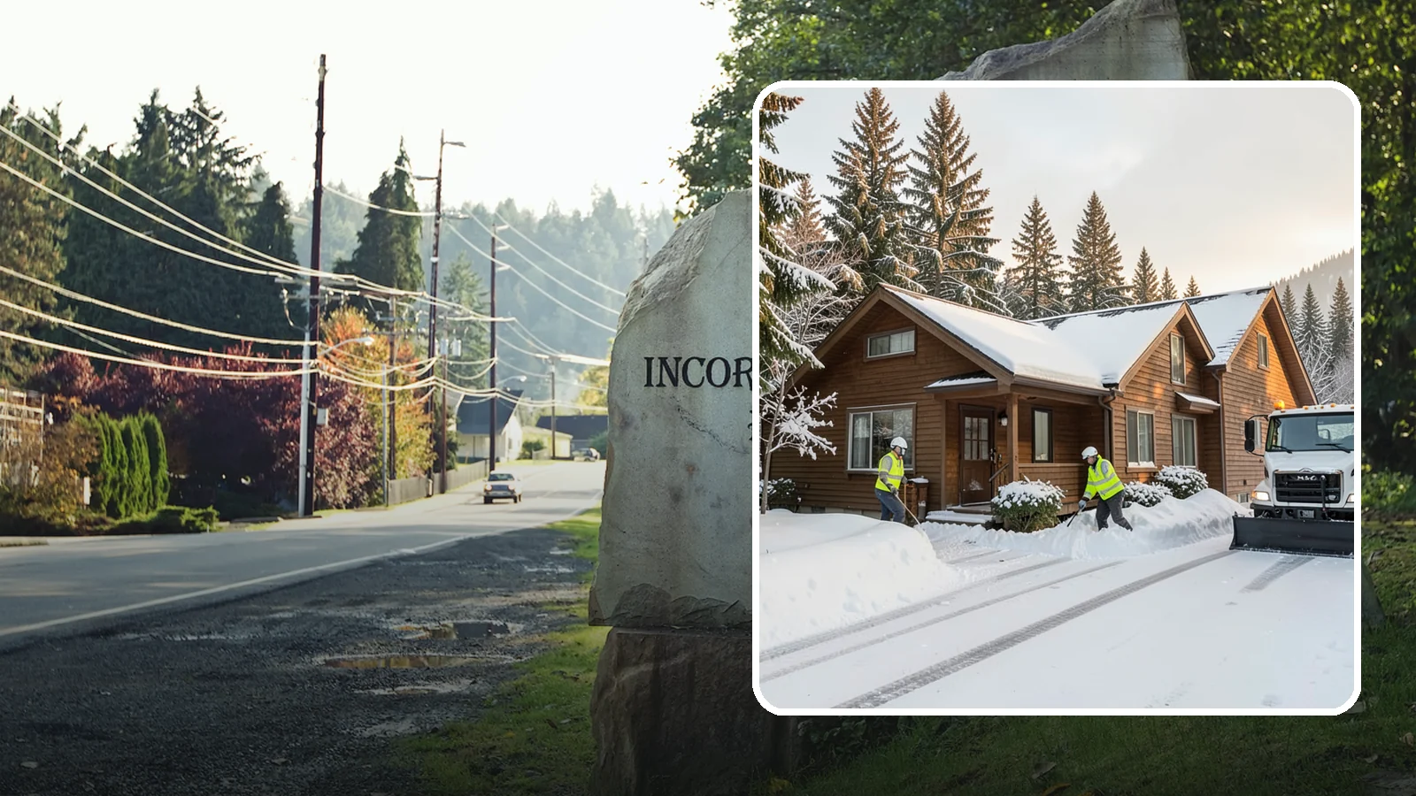 Cabin Snow Removal in Wilkeson, Pierce County, WA - We clear access and rooflines for cabins and getaway homes in the Cascade foothills and passes where real snow accumulates.