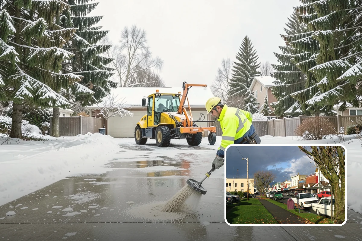 Calcium Chloride Application in Arlington, Snohomish County, WA - Fastest melt available for the deepest PNW freezes