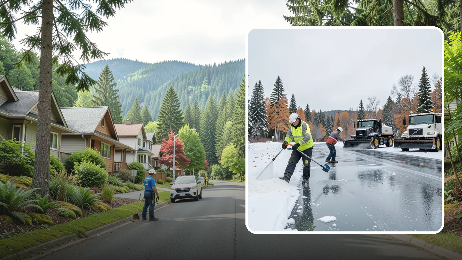 Calcium Chloride Application in Darrington, Snohomish County, WA - Calcium chloride application delivers the fastest, deepest melt for the hardest freezes Western Washington sees.