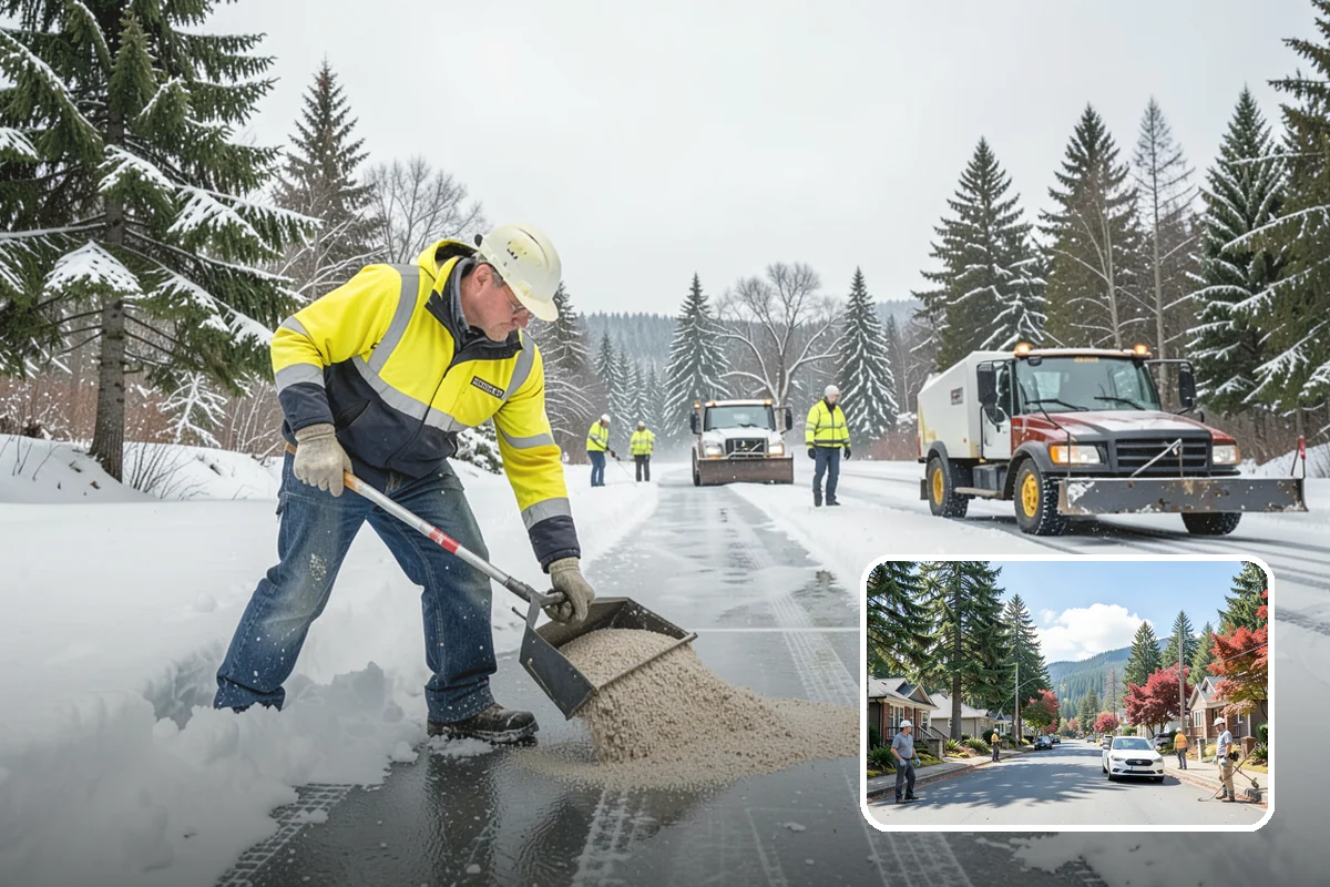 Calcium Chloride Application in Hunts Point, King County, WA - Fastest melt available for the deepest PNW freezes