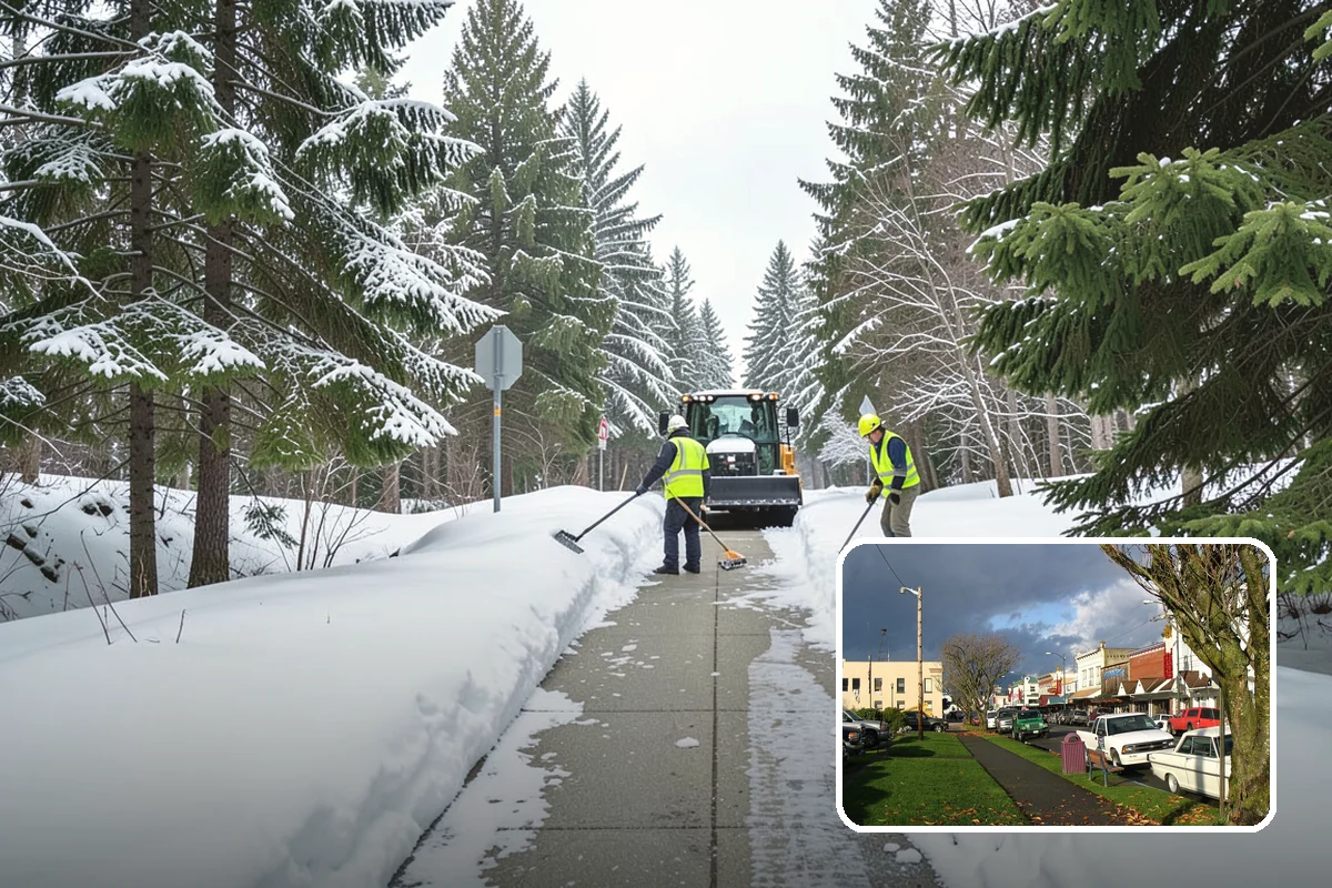 Calcium Chloride Spreading in Arlington, Snohomish County, WA - Stays active down into the single digits when rock salt fails