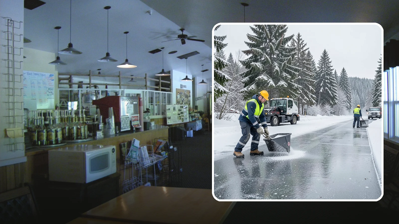 Calcium Chloride Spreading in Black Diamond, King County, WA - Calcium chloride spreading tackles ice at the sub-freezing temperatures where ordinary rock salt stops working.