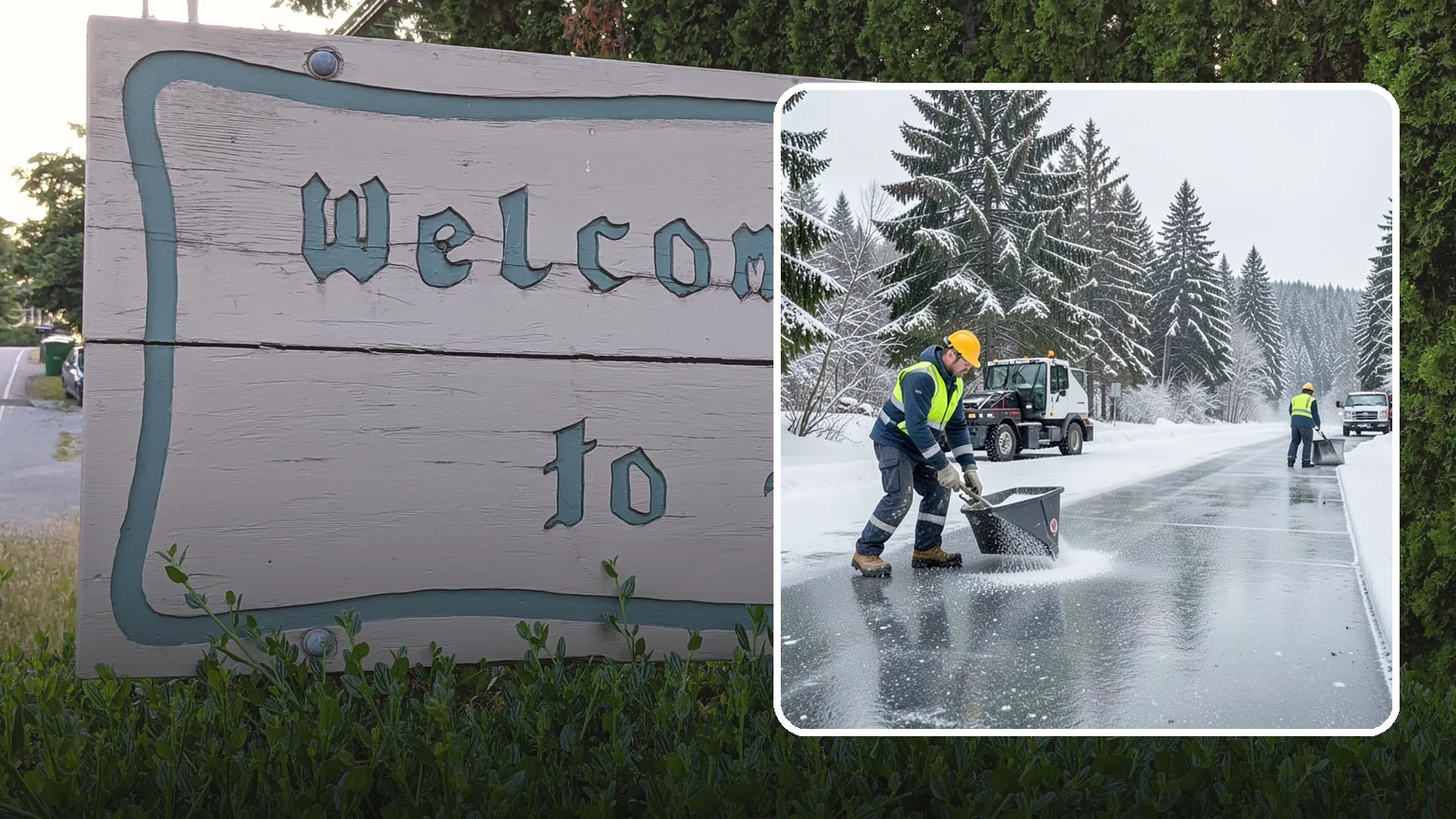 Calcium Chloride Spreading in Brier, Snohomish County, WA - Calcium chloride spreading tackles ice at the sub-freezing temperatures where ordinary rock salt stops working.