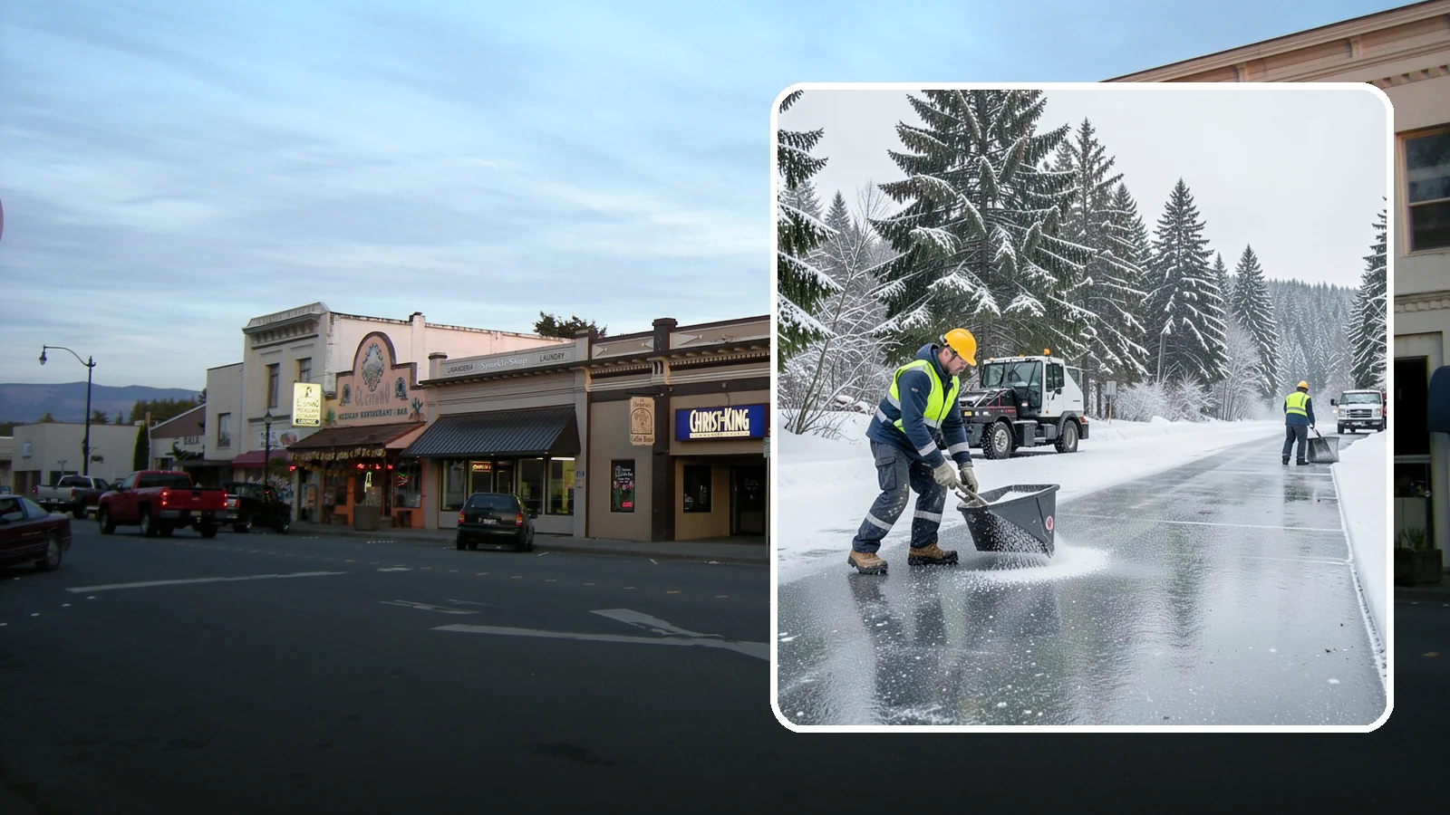 Calcium Chloride Spreading in Burlington, Skagit County, WA - Calcium chloride spreading tackles ice at the sub-freezing temperatures where ordinary rock salt stops working.