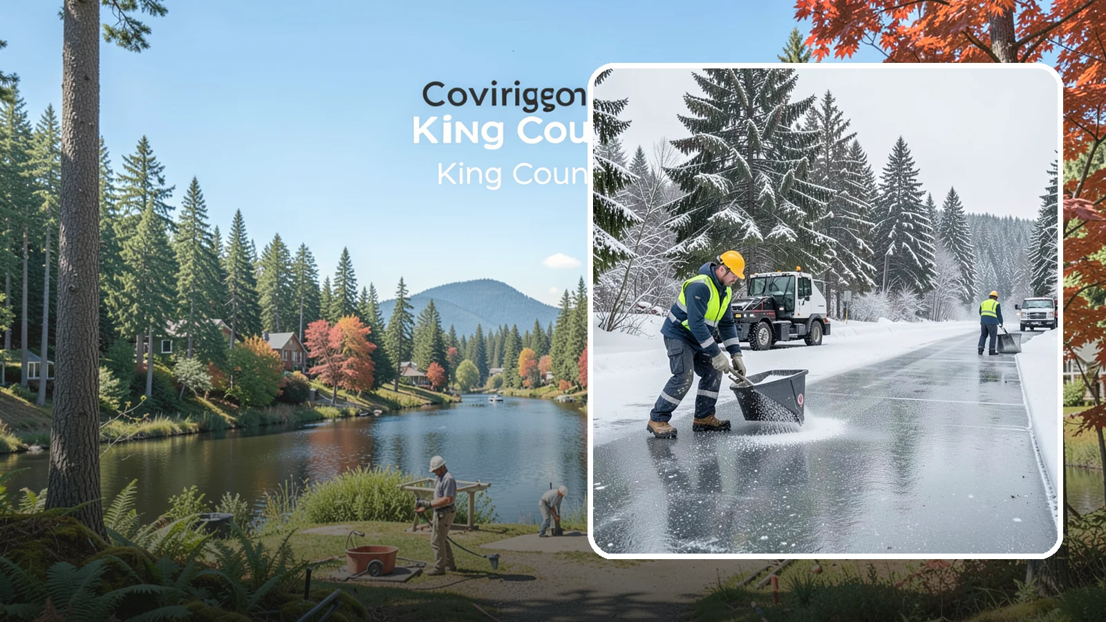 Calcium Chloride Spreading in Covington, King County, WA - Calcium chloride spreading tackles ice at the sub-freezing temperatures where ordinary rock salt stops working.