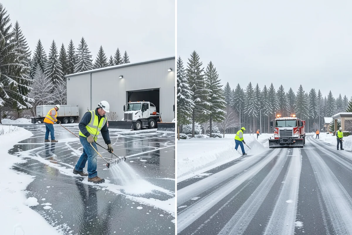 Calcium Chloride Spreading in Gold Bar, Snohomish County, WA - Identify the coldest, most shaded surfaces that need a stronger deicer