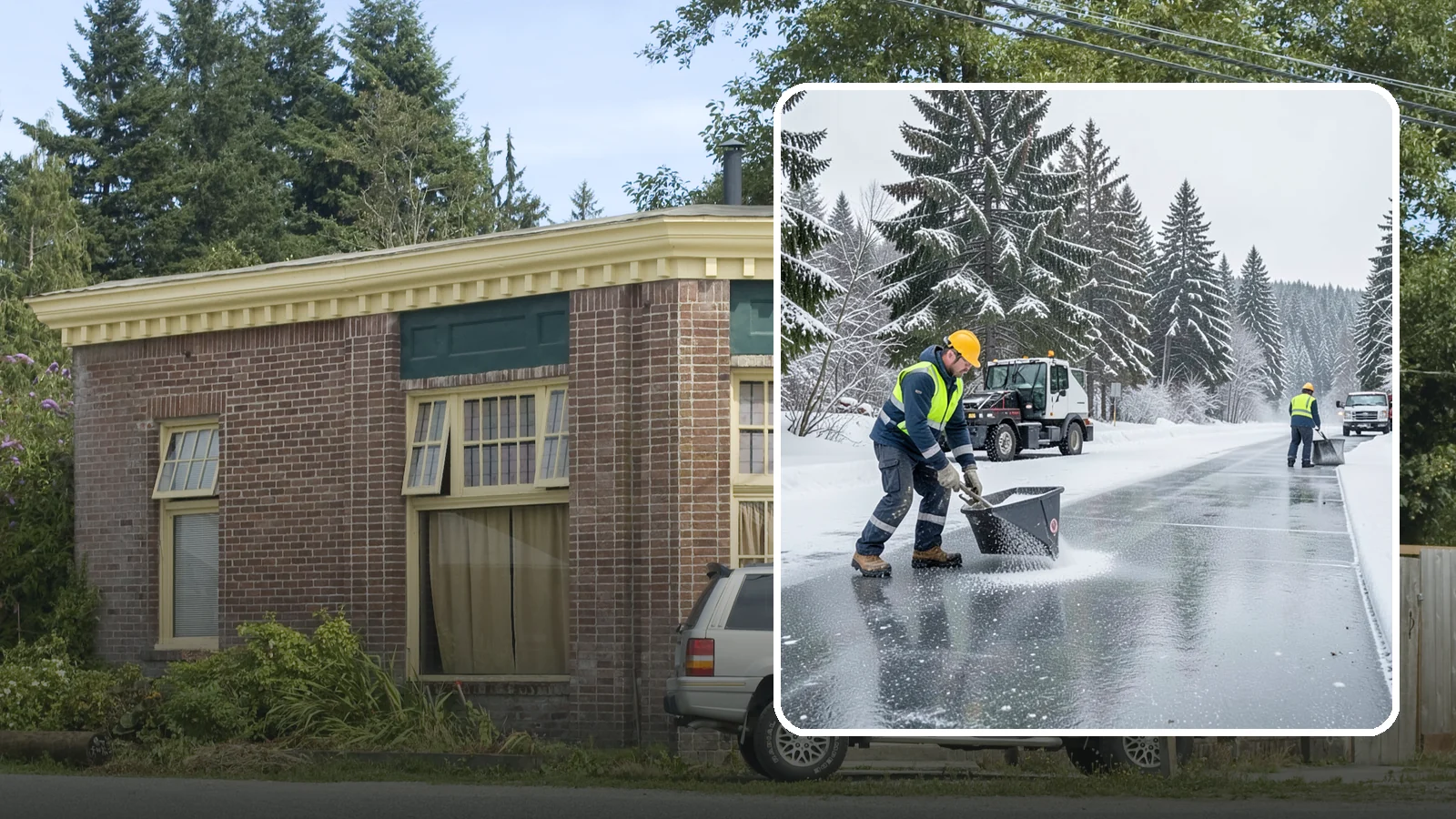 Calcium Chloride Spreading in Hamilton, Skagit County, WA - Calcium chloride spreading tackles ice at the sub-freezing temperatures where ordinary rock salt stops working.