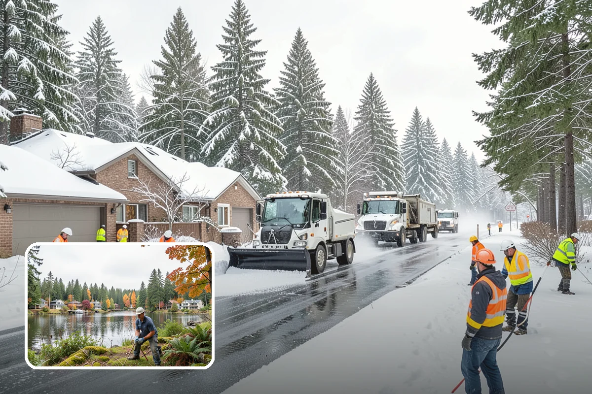 Calcium Chloride Spreading in La Conner, Skagit County, WA - Stays active down into the single digits when rock salt fails