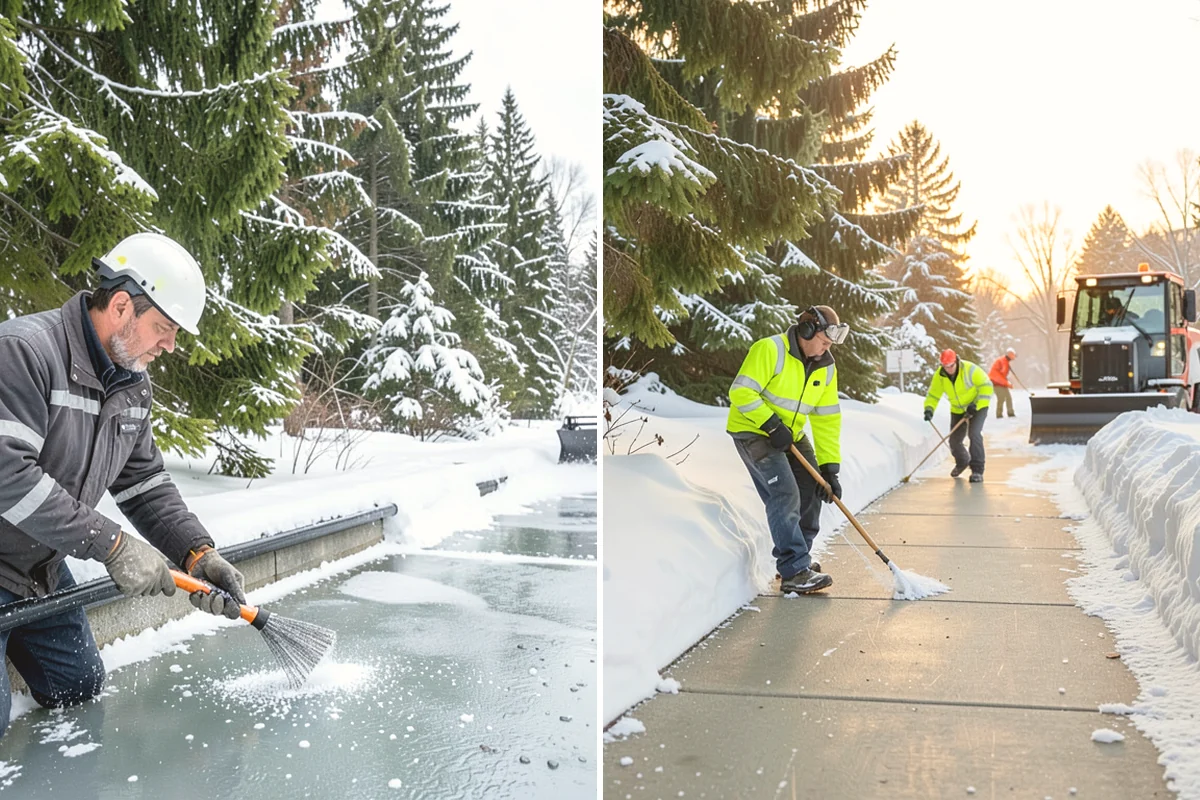 Calcium Chloride Spreading in La Conner, Skagit County, WA - Identify the coldest, most shaded surfaces that need a stronger deicer