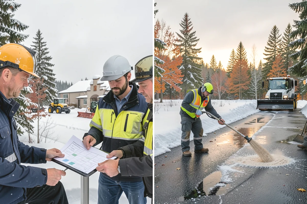 Calcium Chloride Spreading in Mill Creek, Snohomish County, WA - Identify the coldest, most shaded surfaces that need a stronger deicer