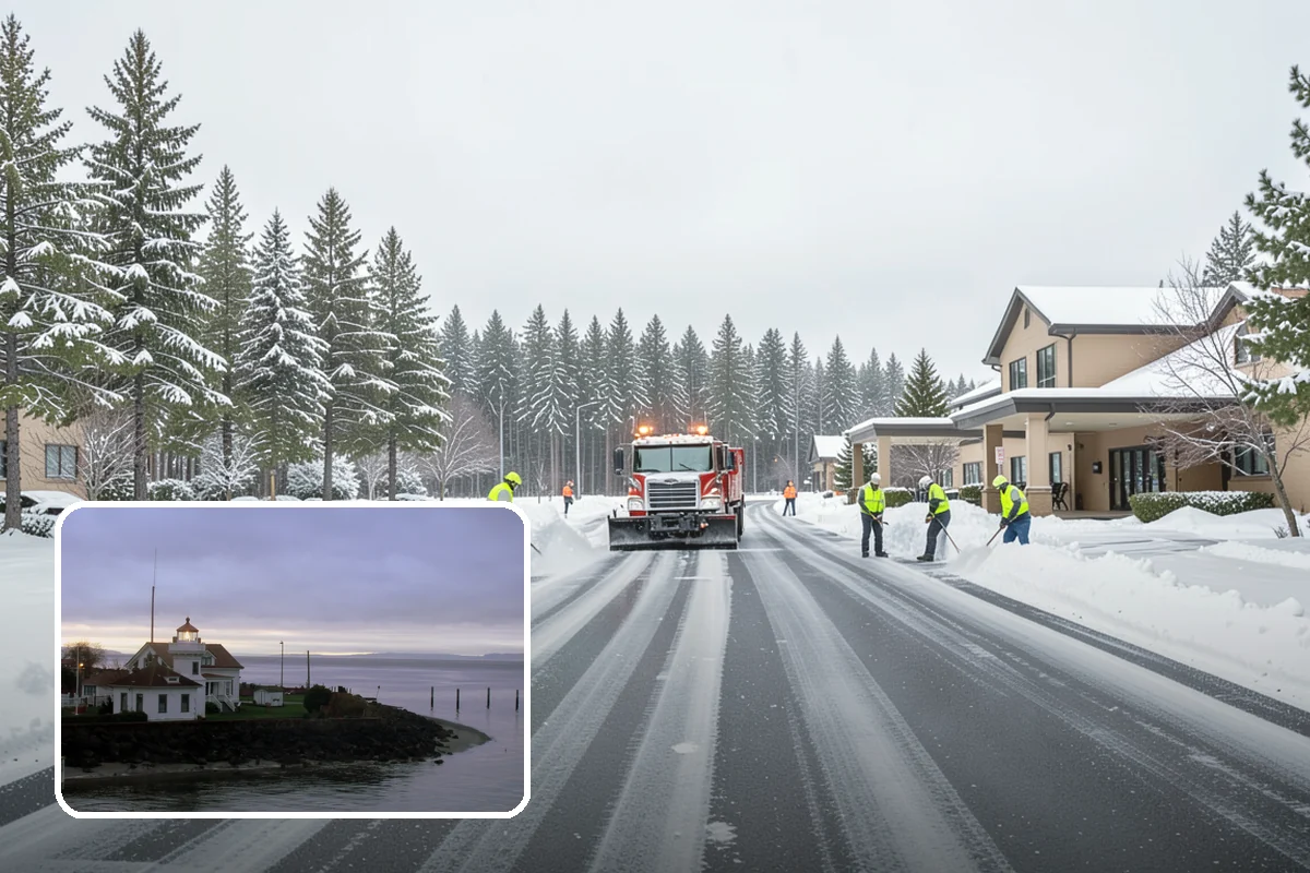 Calcium Chloride Spreading in Mukilteo, Snohomish County, WA - Stays active down into the single digits when rock salt fails